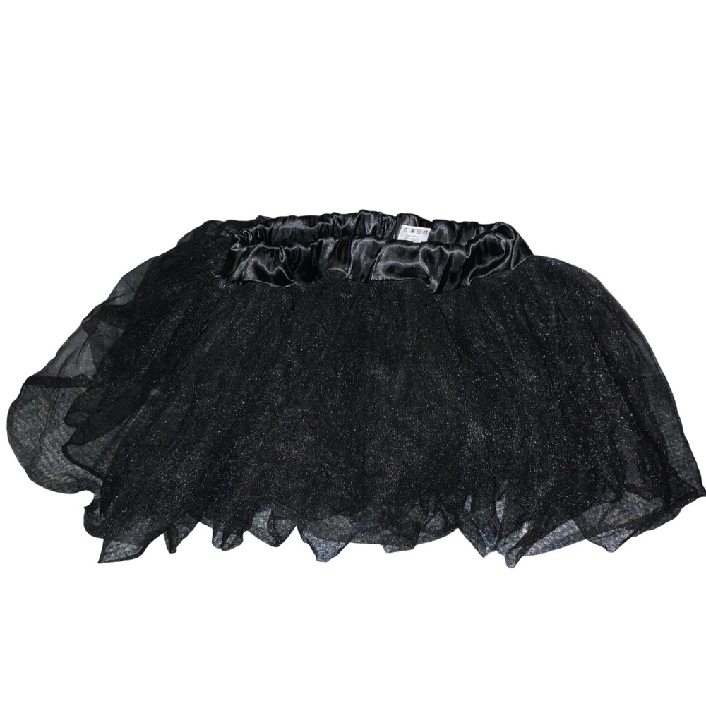 Kids Black‎ Sparkle Tulle Tutu Skirt One Size Elastic Waist Party